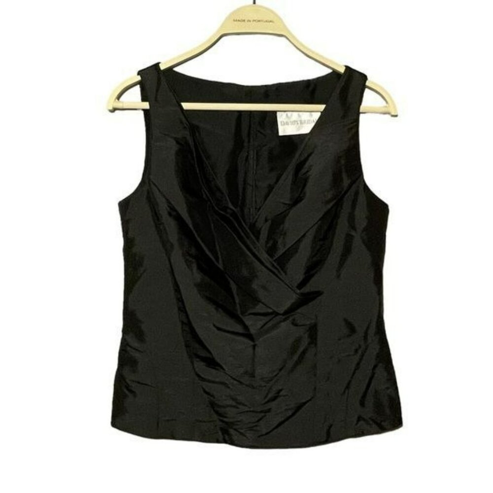 David Bridal Sleeveless Blouse Crop Tank Top Women Size 6 Party Ruffle Elegant